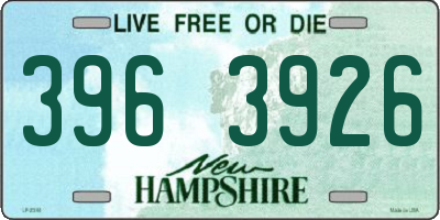 NH license plate 3963926
