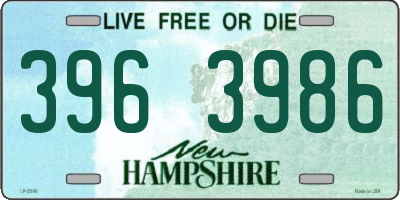 NH license plate 3963986
