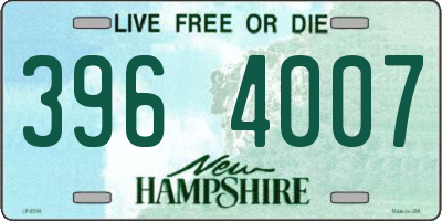 NH license plate 3964007