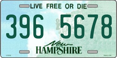 NH license plate 3965678