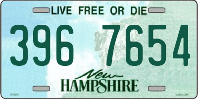 NH license plate 3967654