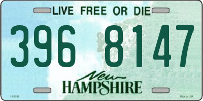 NH license plate 3968147