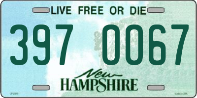NH license plate 3970067