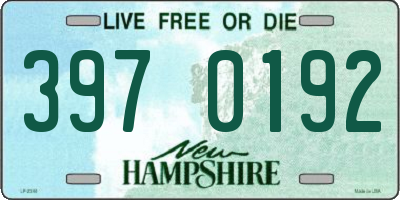 NH license plate 3970192