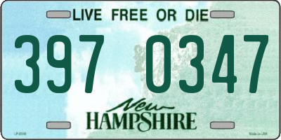 NH license plate 3970347