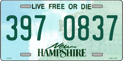 NH license plate 3970837