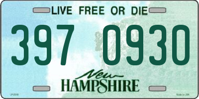 NH license plate 3970930