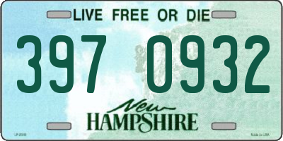 NH license plate 3970932
