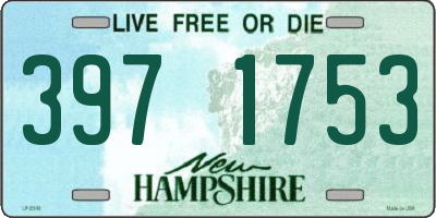 NH license plate 3971753