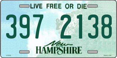 NH license plate 3972138
