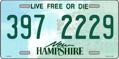 NH license plate 3972229