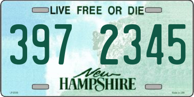 NH license plate 3972345