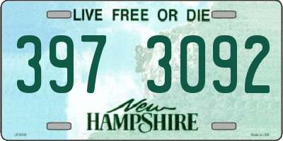 NH license plate 3973092
