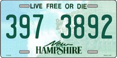 NH license plate 3973892