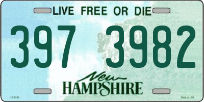 NH license plate 3973982