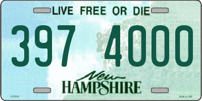 NH license plate 3974000