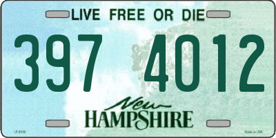 NH license plate 3974012