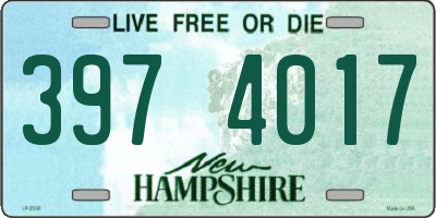 NH license plate 3974017