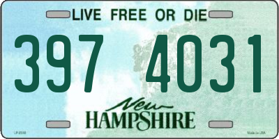 NH license plate 3974031