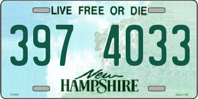 NH license plate 3974033