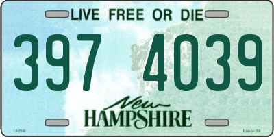 NH license plate 3974039
