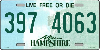 NH license plate 3974063