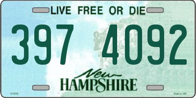NH license plate 3974092
