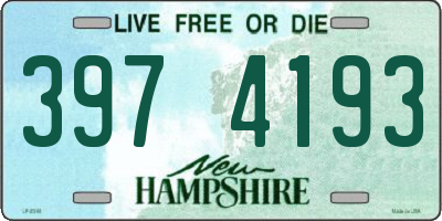 NH license plate 3974193