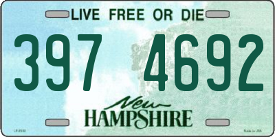 NH license plate 3974692