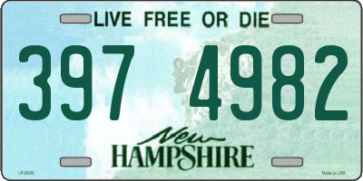NH license plate 3974982