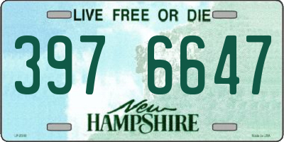 NH license plate 3976647