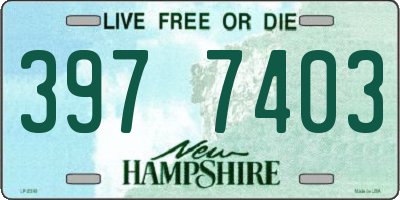 NH license plate 3977403