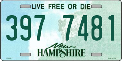 NH license plate 3977481