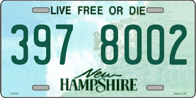NH license plate 3978002