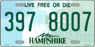 NH license plate 3978007