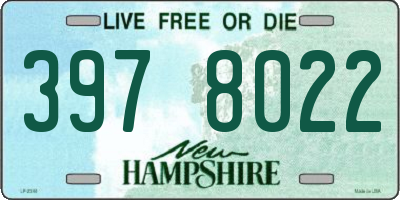 NH license plate 3978022