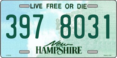 NH license plate 3978031