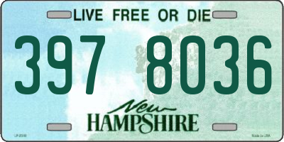 NH license plate 3978036