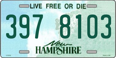 NH license plate 3978103