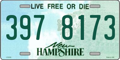 NH license plate 3978173