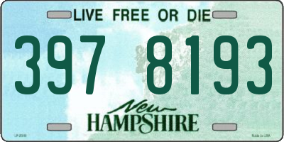 NH license plate 3978193