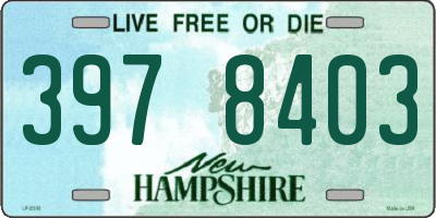 NH license plate 3978403