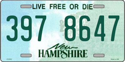 NH license plate 3978647