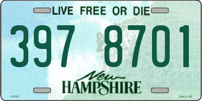 NH license plate 3978701