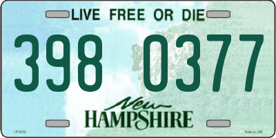 NH license plate 3980377