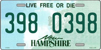 NH license plate 3980398