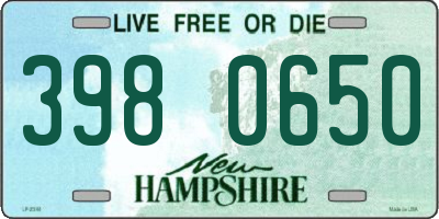 NH license plate 3980650