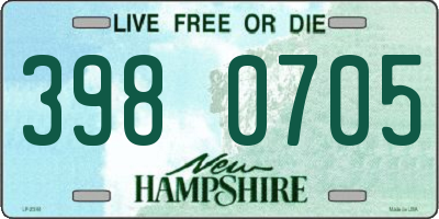 NH license plate 3980705