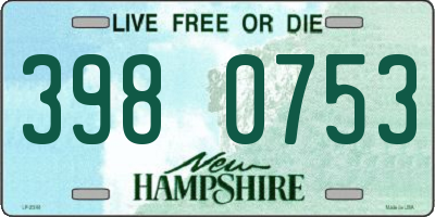 NH license plate 3980753