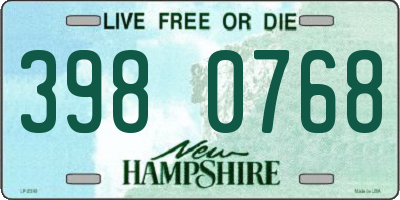 NH license plate 3980768